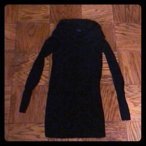 Long sleeved black sweater dress